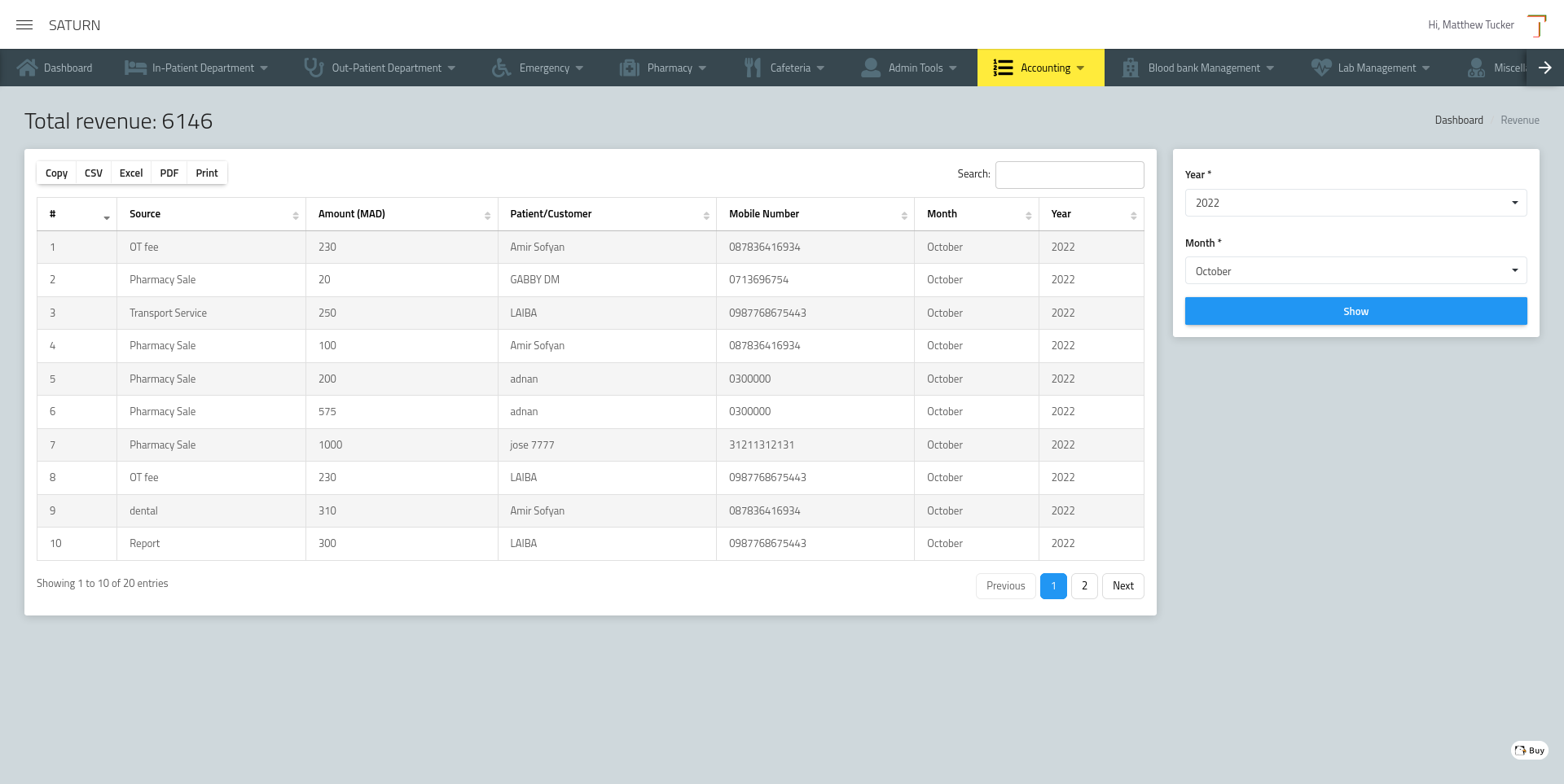 Saturn Hospital Management System