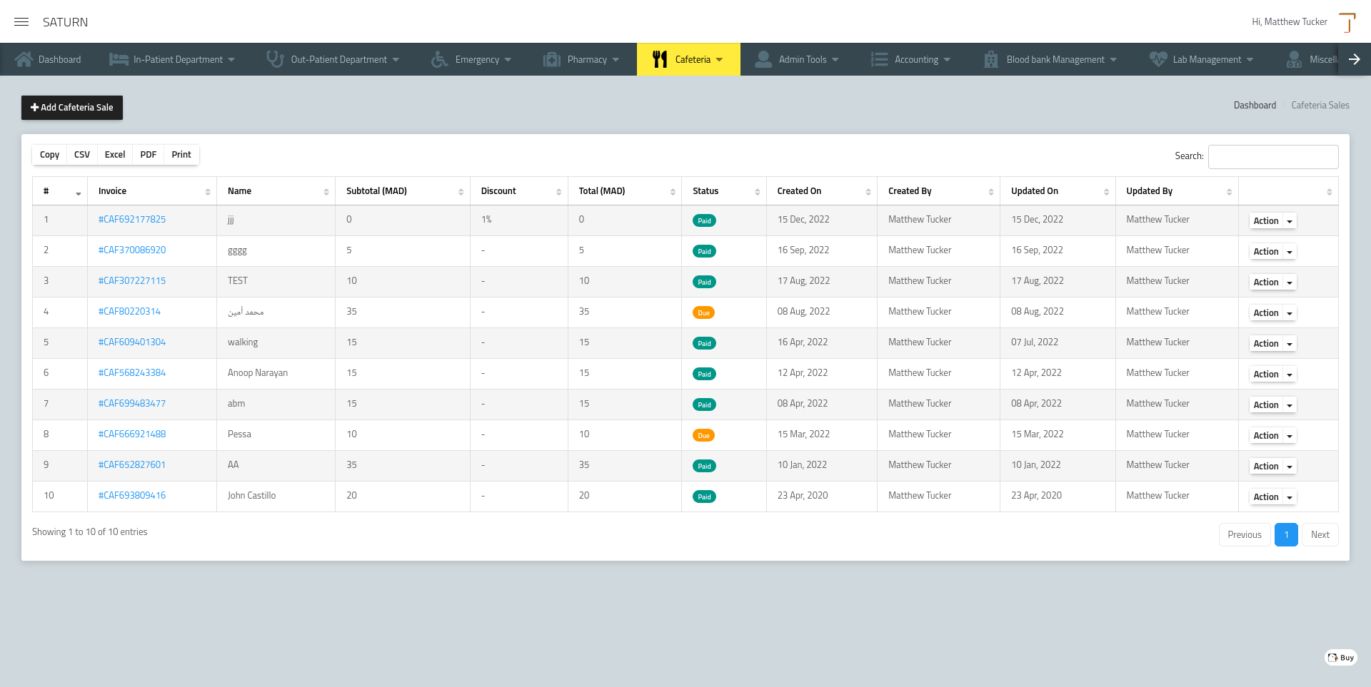 Saturn Hospital Management System