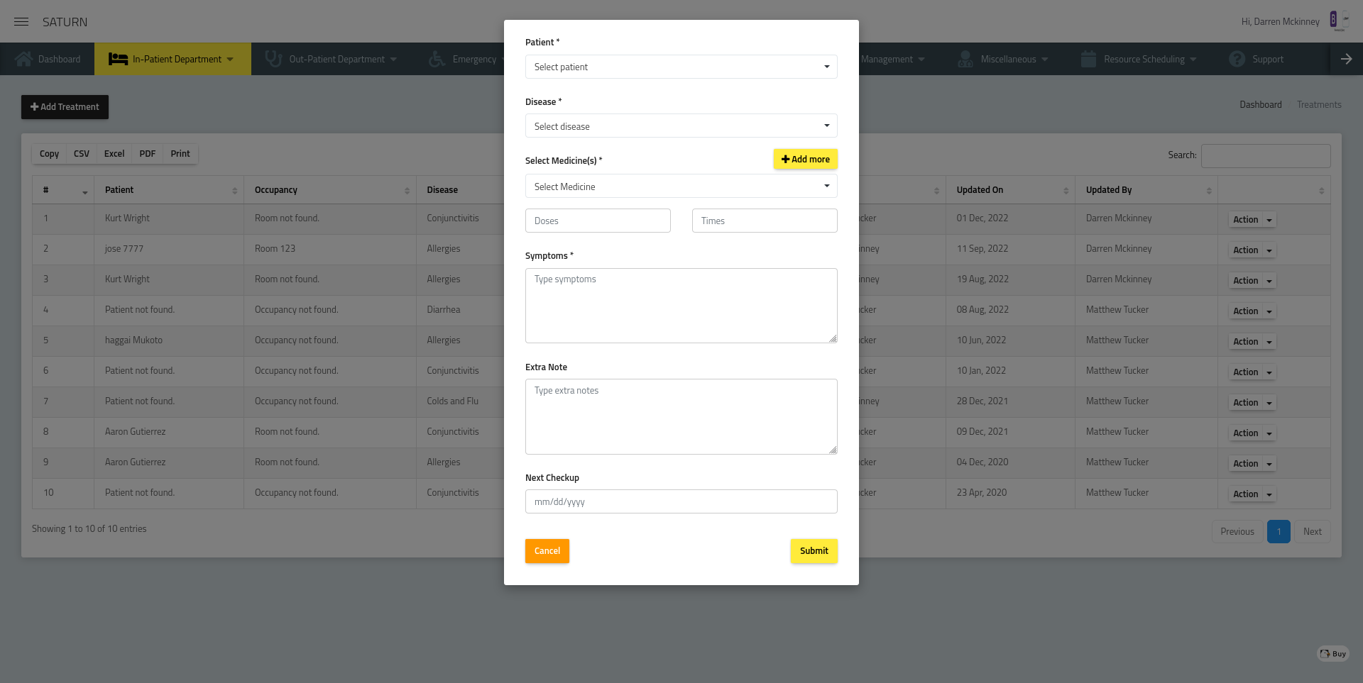 Saturn Hospital Management System