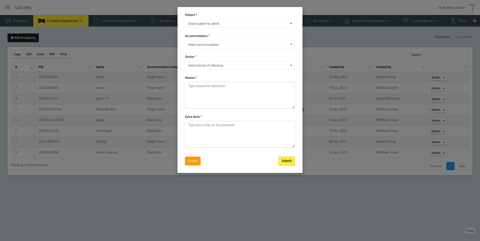 Saturn Hospital Management System