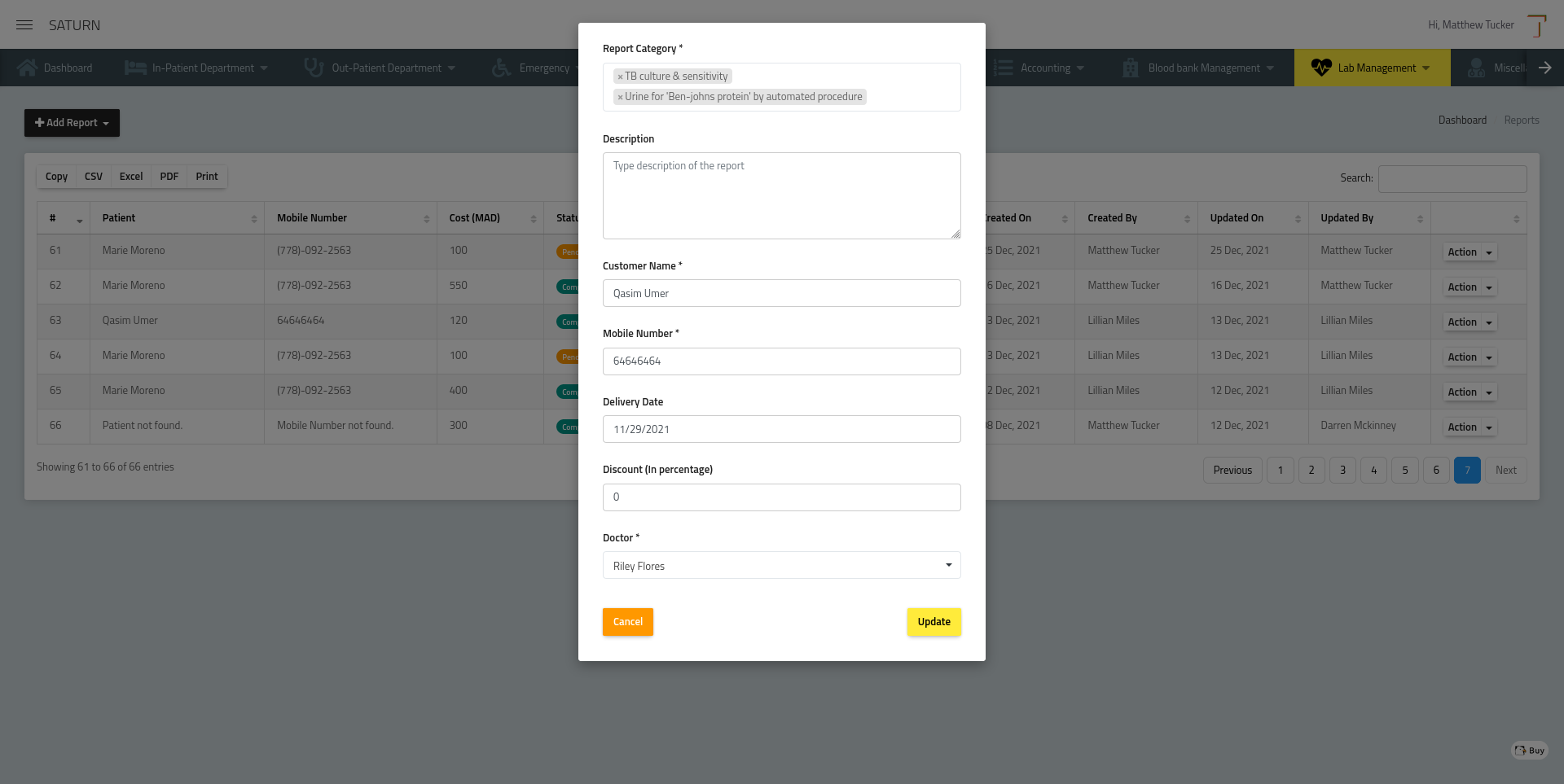 Saturn Hospital Management System